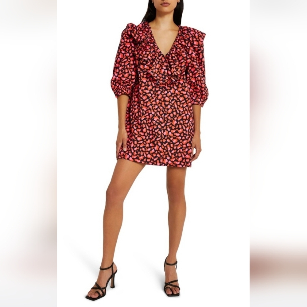 NWT River Island Blue, Orange And Pink Mini Dress Size 14